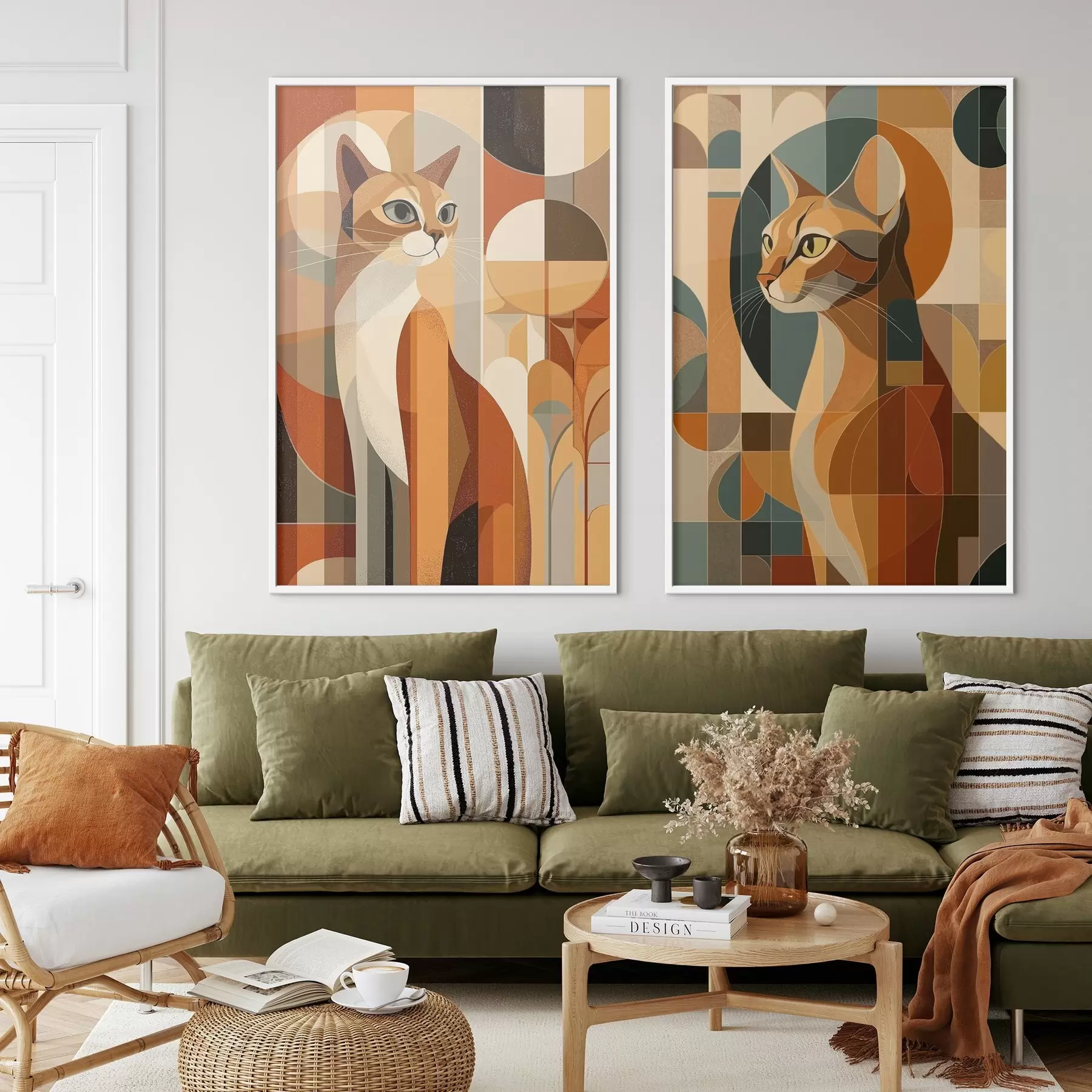 murales de pared Gatos abstractos d00841