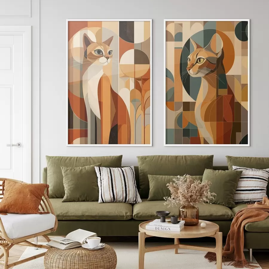 murales de pared Gatos abstractos d00841