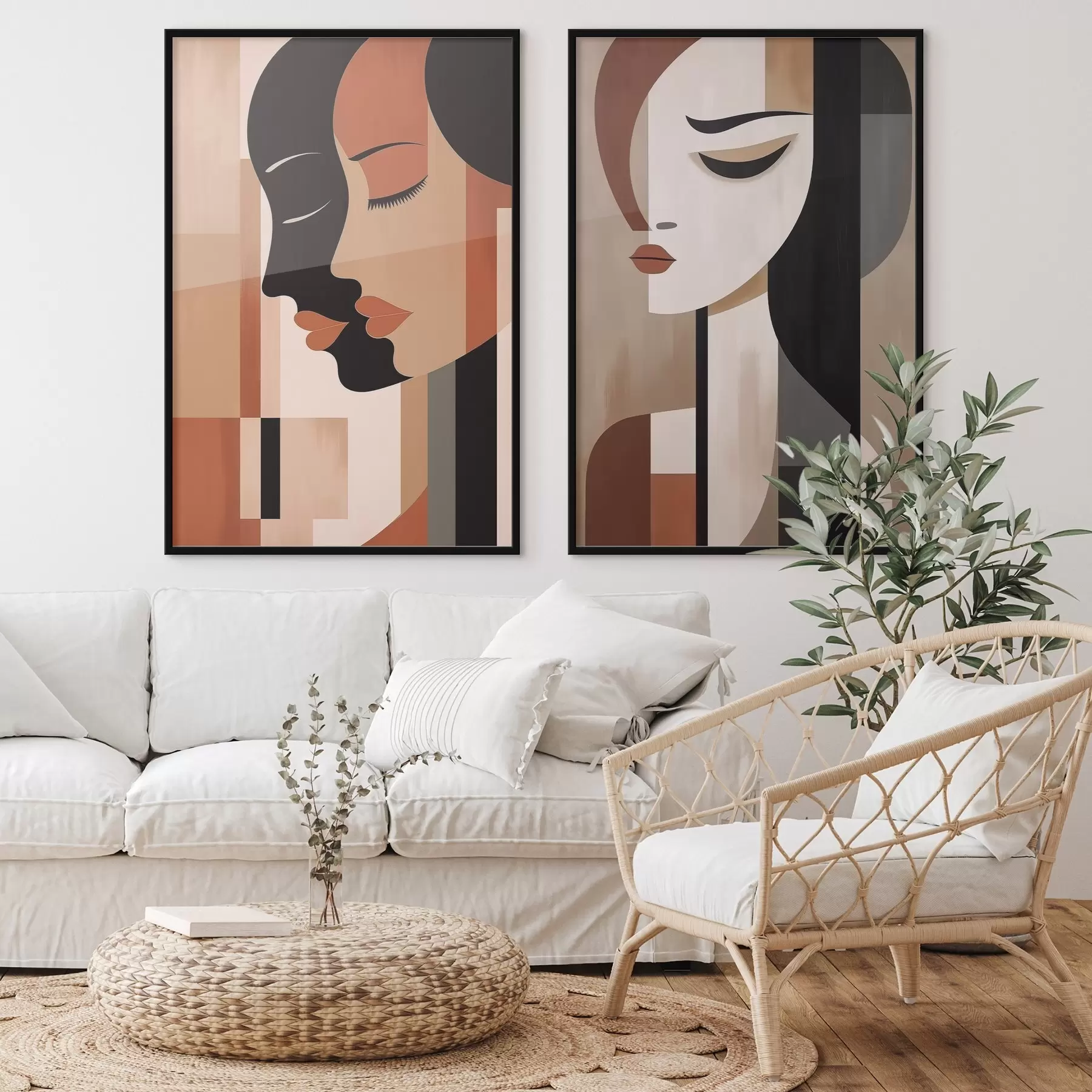 murales de pared Caras abstractas d00847