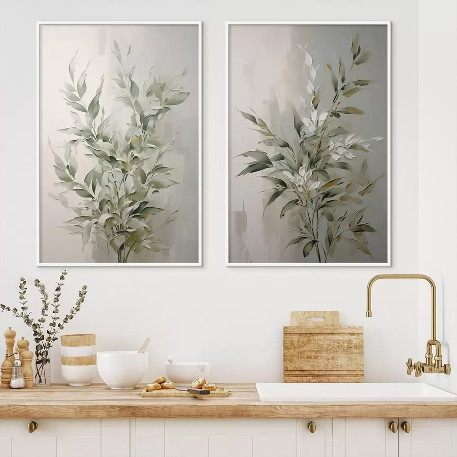 murales de pared Ramas abstractas con hojas d00851