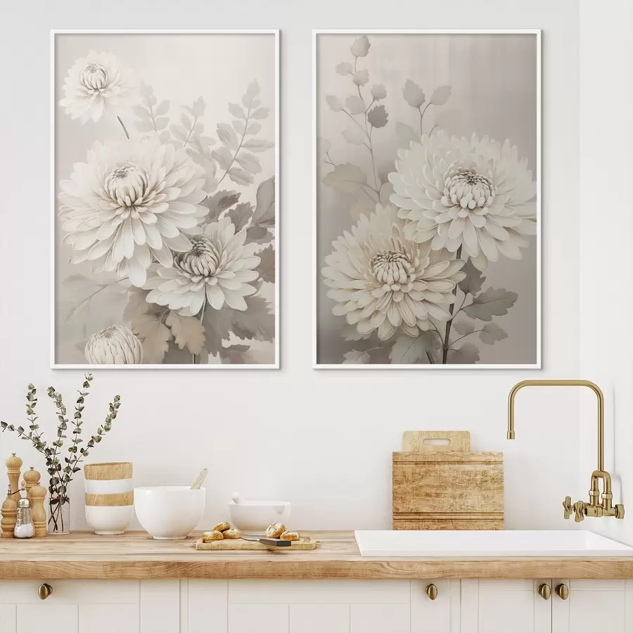 murales de pared Crisantemos abstractos d00856