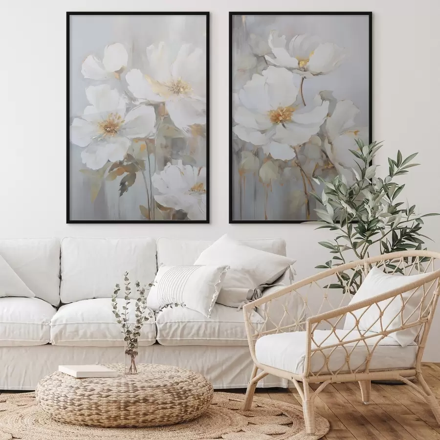 murales de pared Flores abstractas imitación de pintura d00906