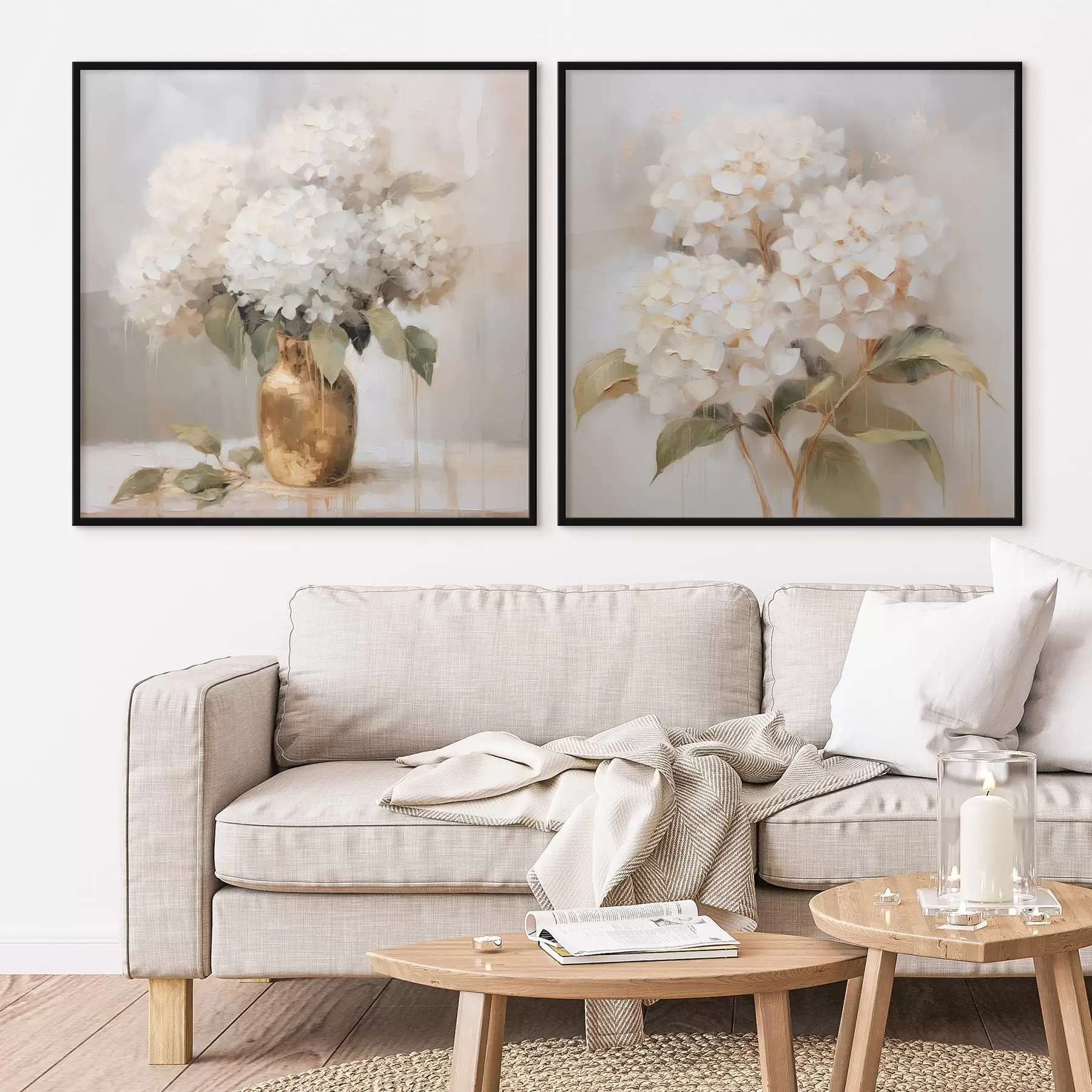 murales de pared Delicadas hortensias d00857