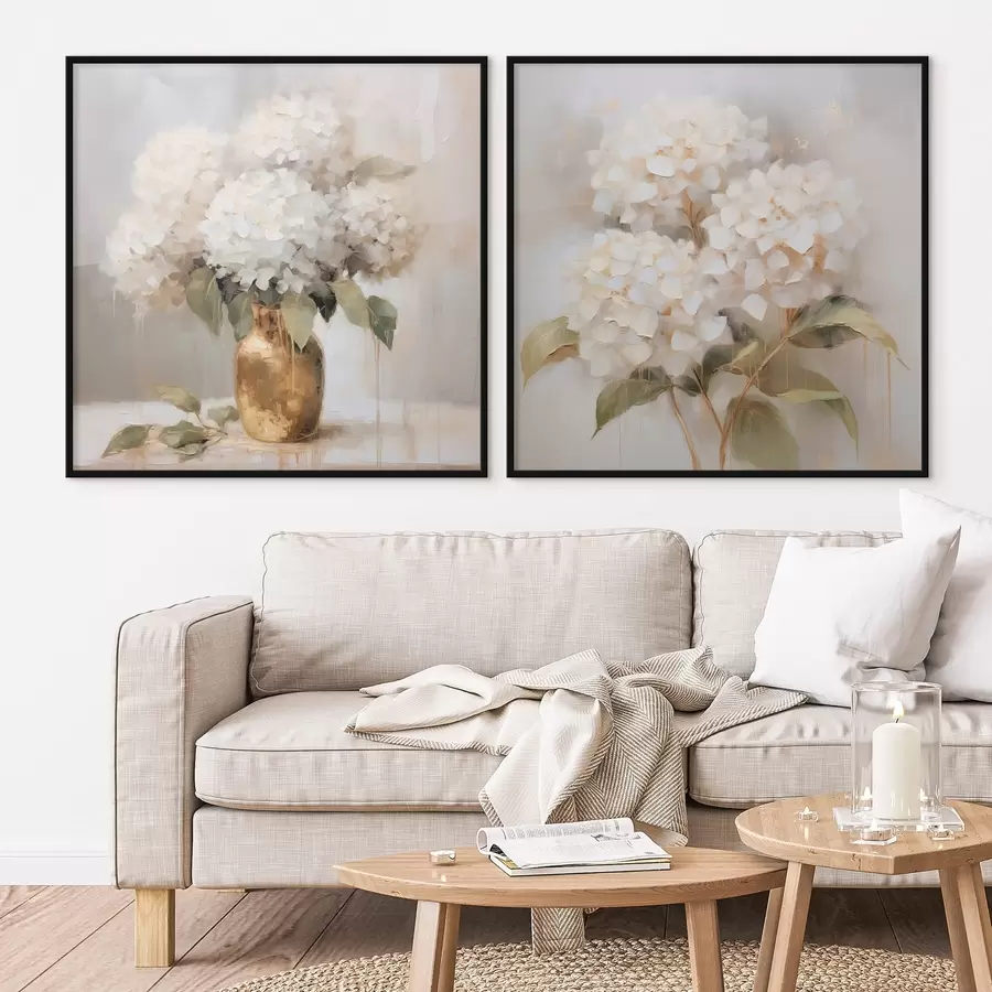 murales de pared Delicadas hortensias d00857