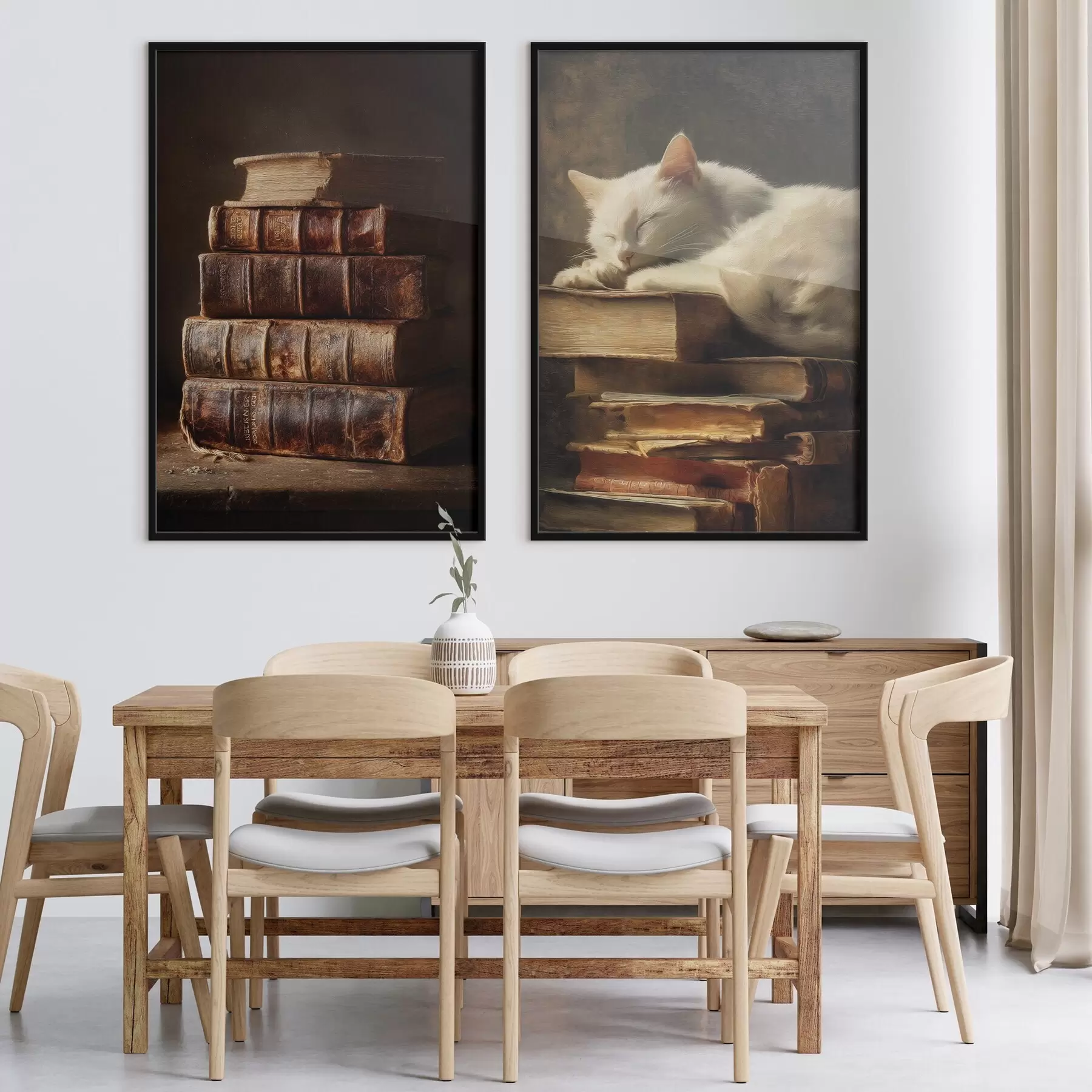 murales de pared Gato sobre libros d00918