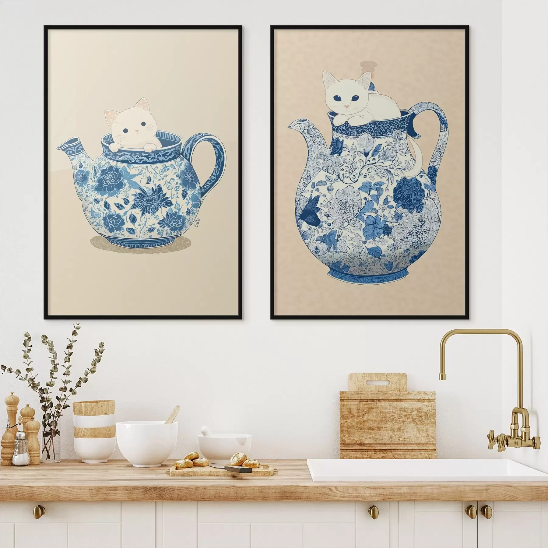 murales de pared Gato en jarra d00920