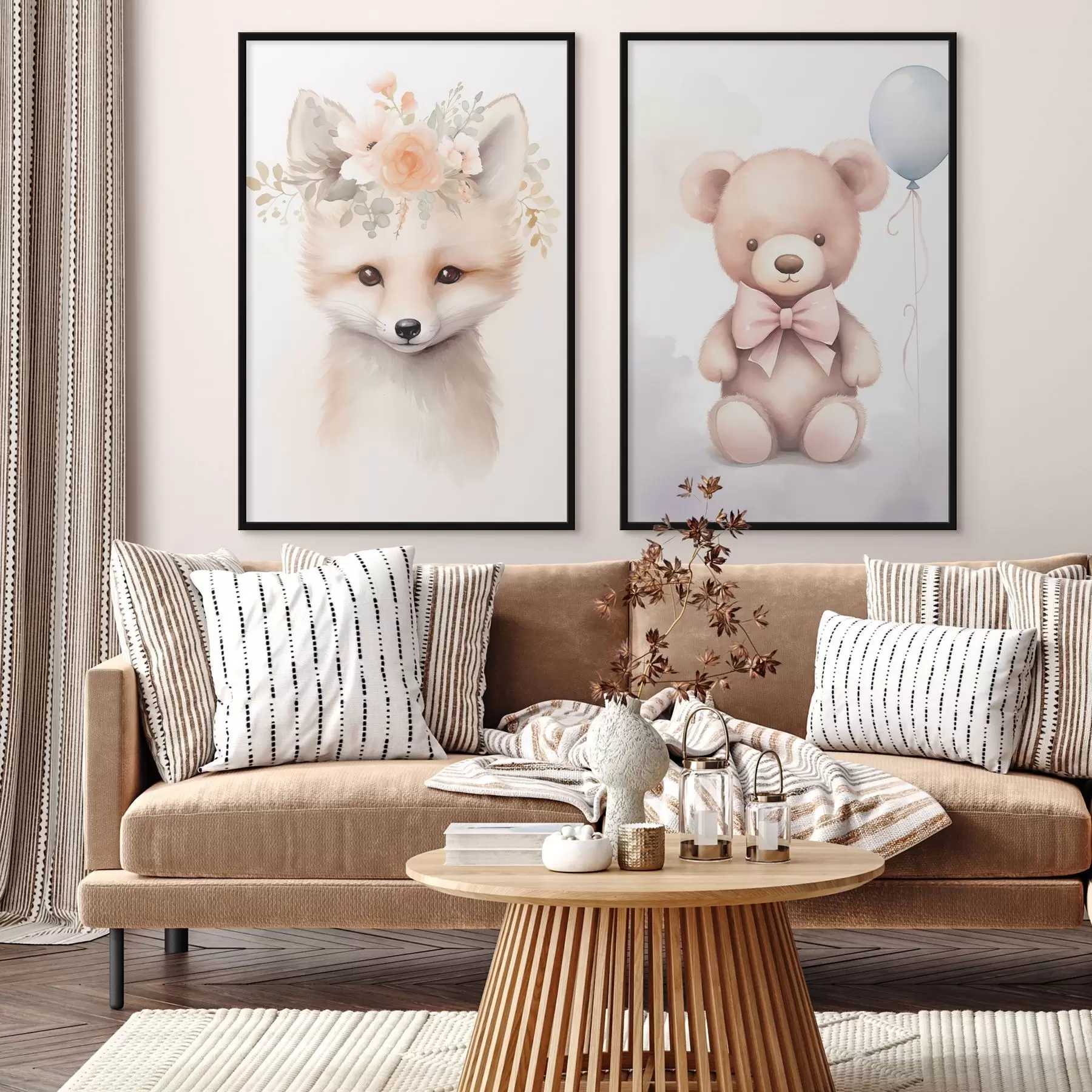 murales de pared Zorro y oso d00921