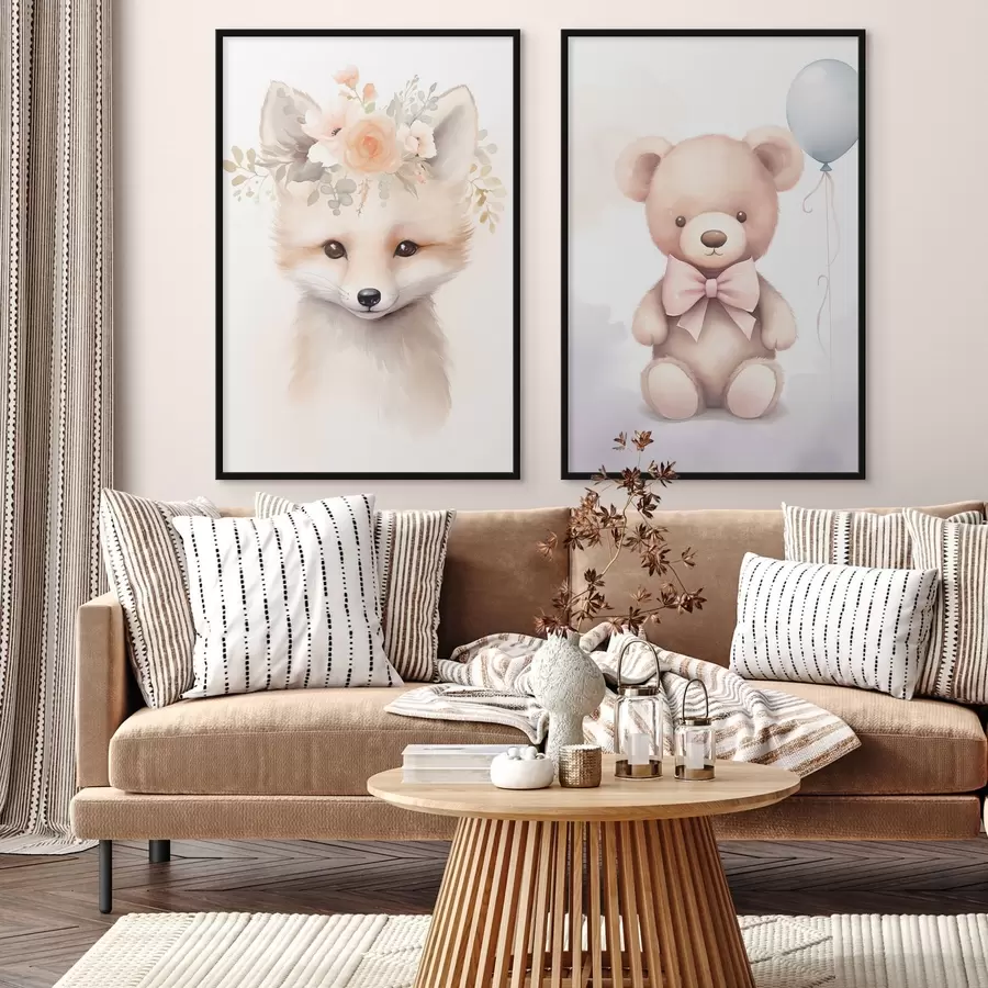 murales de pared Zorro y oso d00921