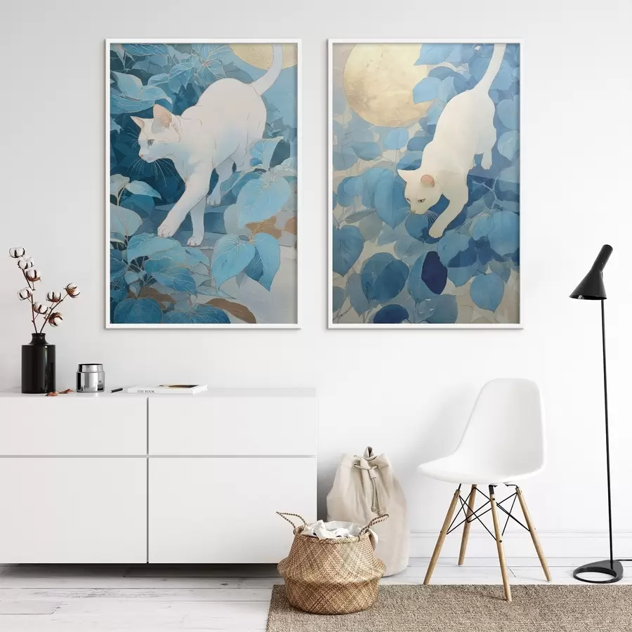 murales de pared Gato blanco d00924