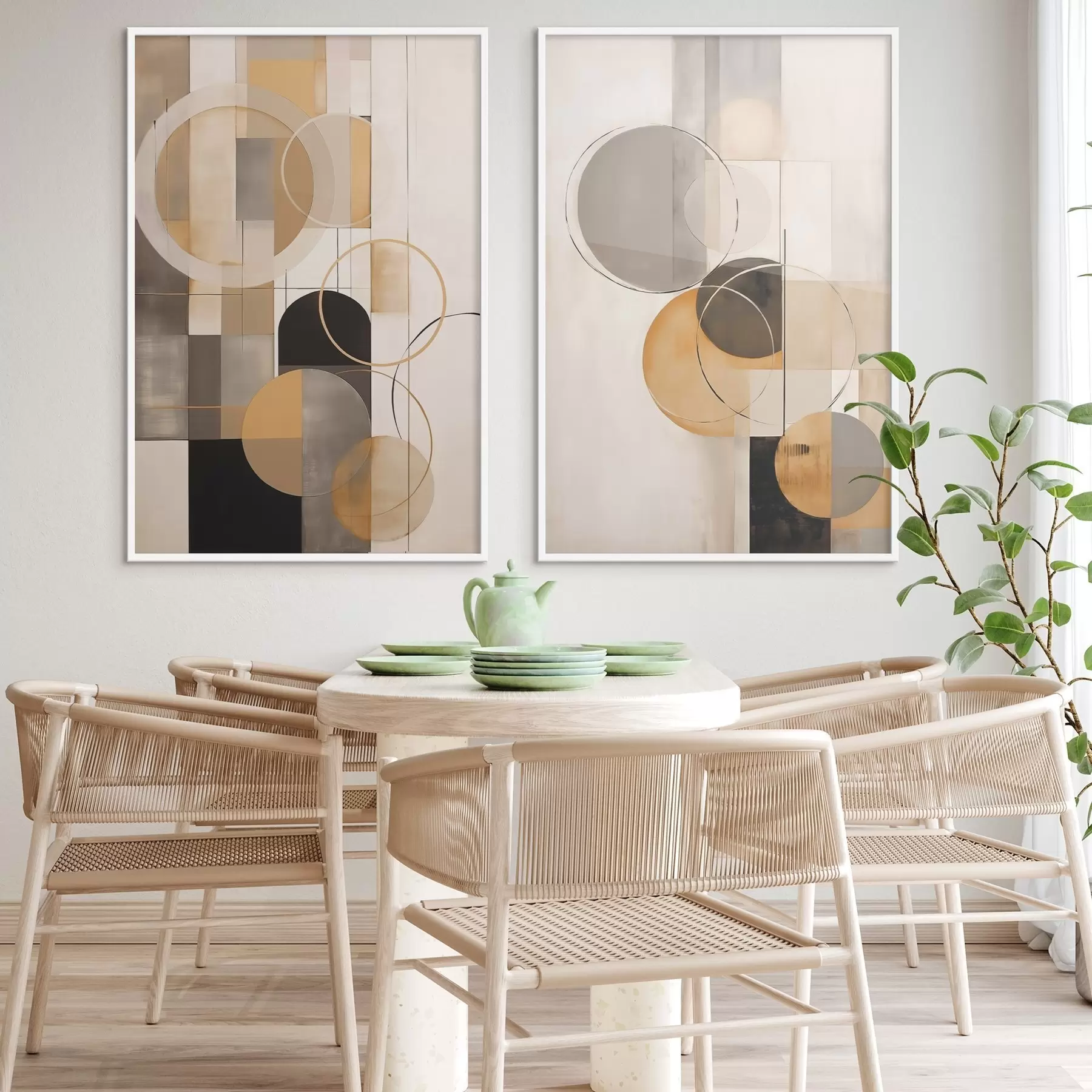 murales de pared Abstracción geométrica con círculos d00858