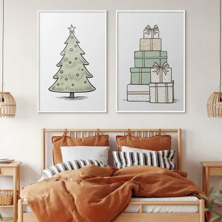 murales de pared Árbol de Navidad y regalos d00953