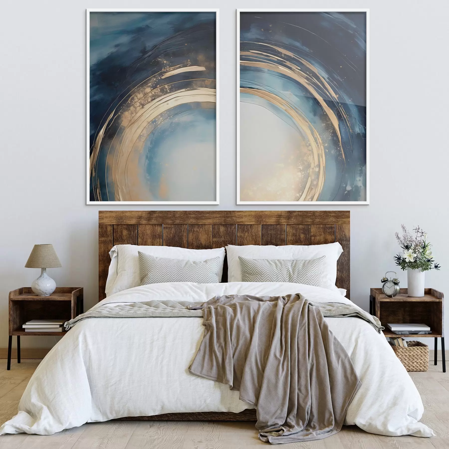 murales de pared Barra circular azul medianoche con arcos metálicos d00969