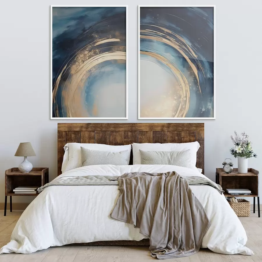 murales de pared Barra circular azul medianoche con arcos metálicos d00969