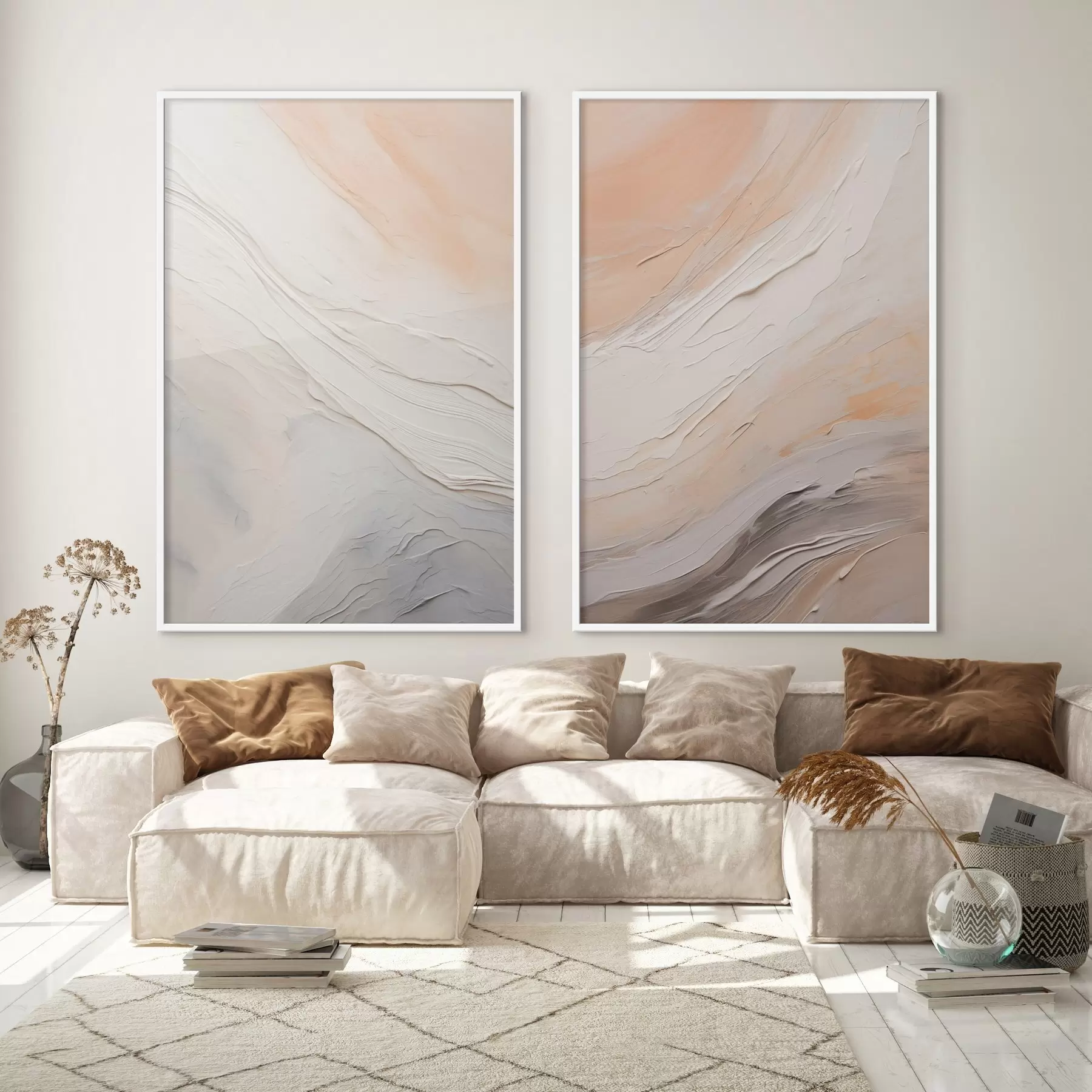 murales de pared Texturas de yeso neutras con capas de relieve fluidas. d00971