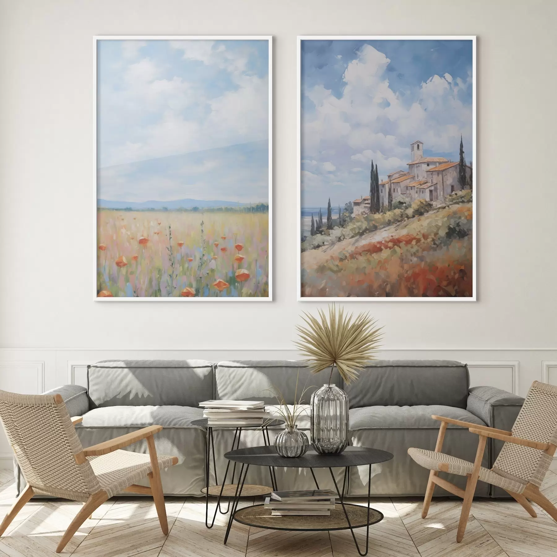 murales de pared Imitación de paisaje rural en pintura d01018