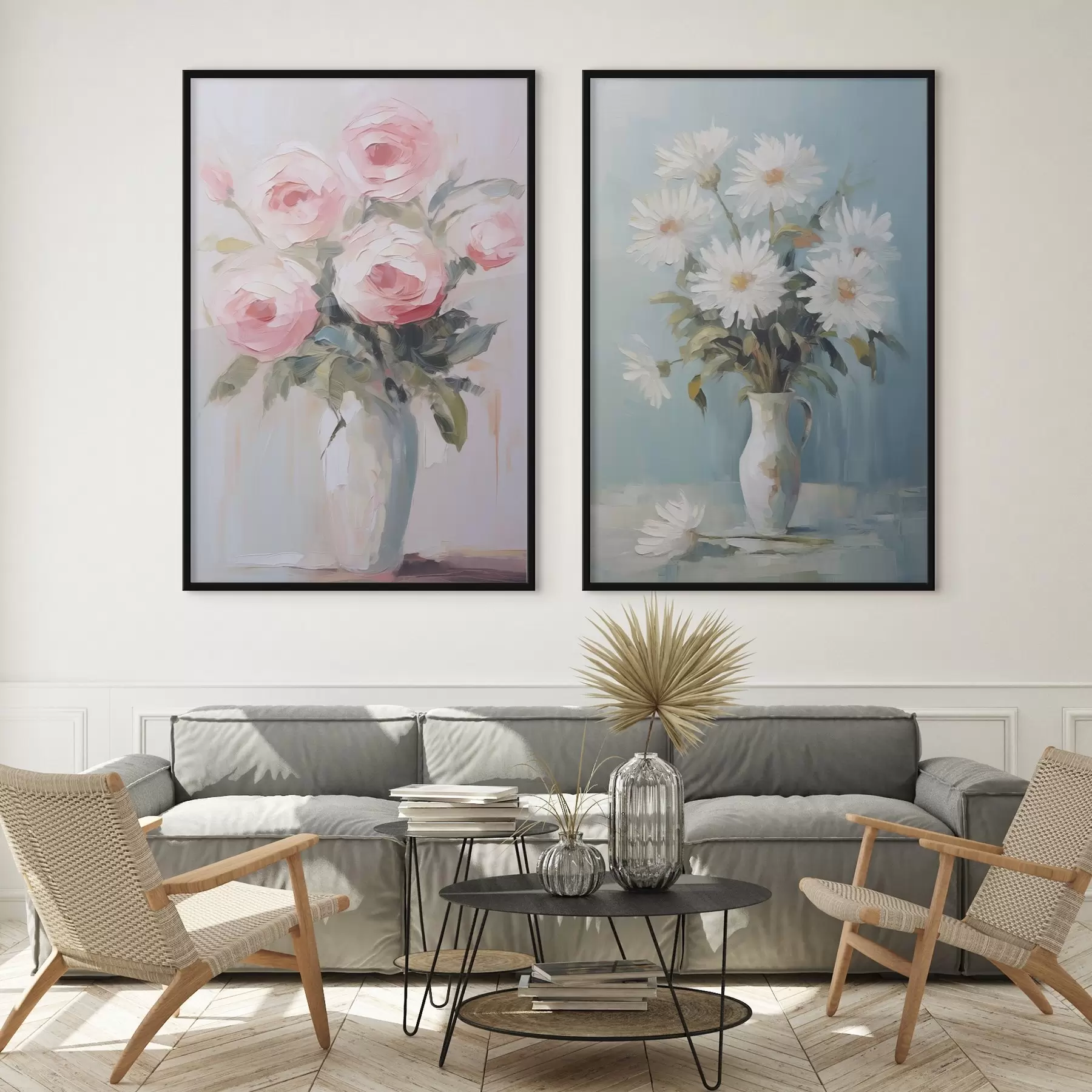 murales de pared Flores en un jarrón, pintura de imitación d01027