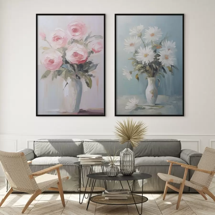 murales de pared Flores en un jarrón, pintura de imitación d01027