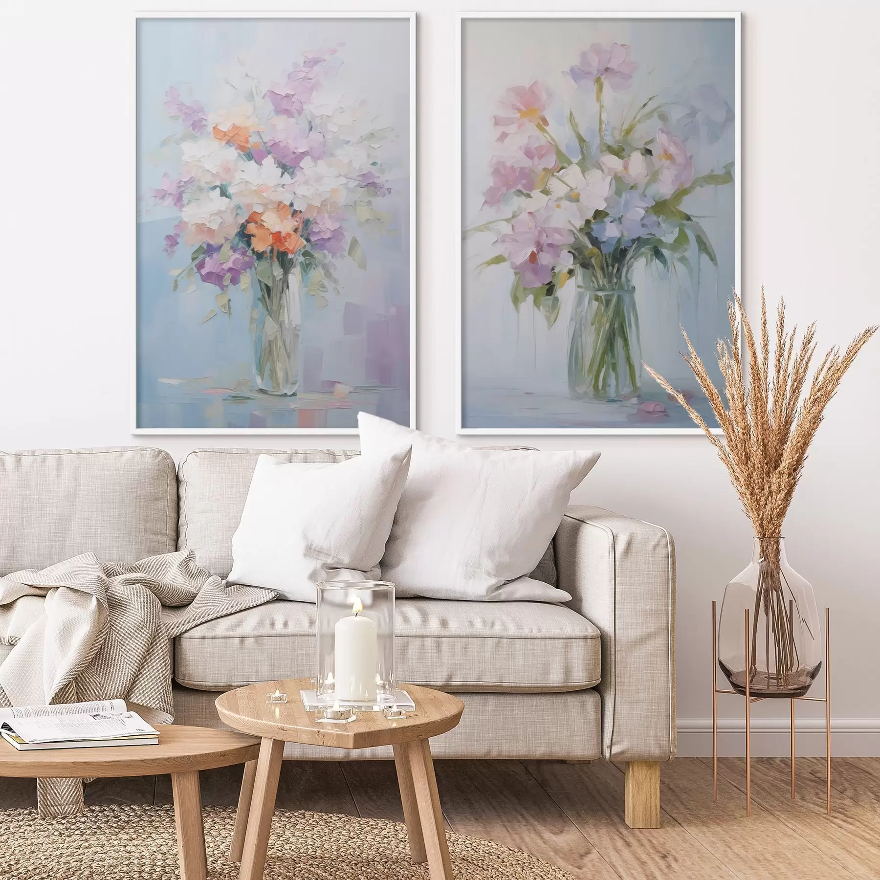 murales de pared Ramo en un jarrón imitación de pintura d01031