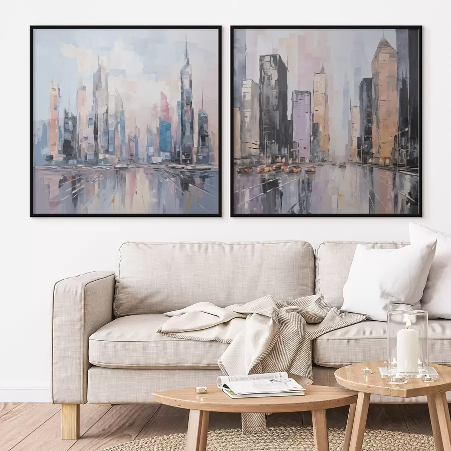 murales de pared Imitaciones abstractas de pinturas de ciudades d01032