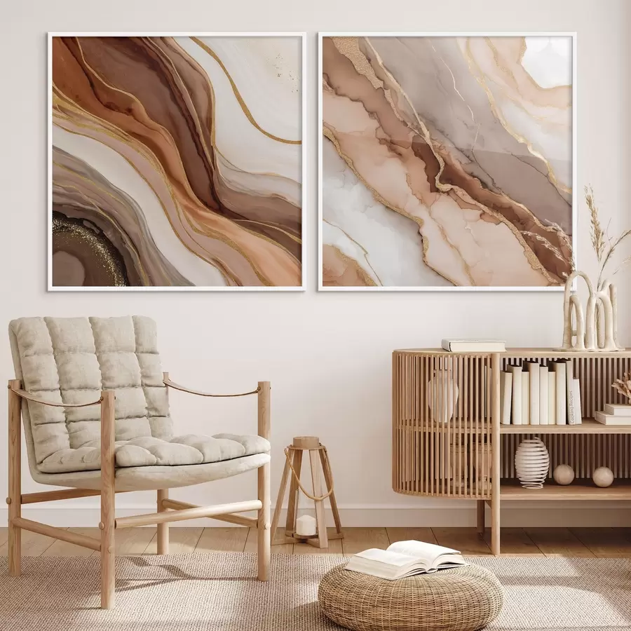 murales de pared Composición abstracta en dos partes con transiciones suaves en capas. d00982