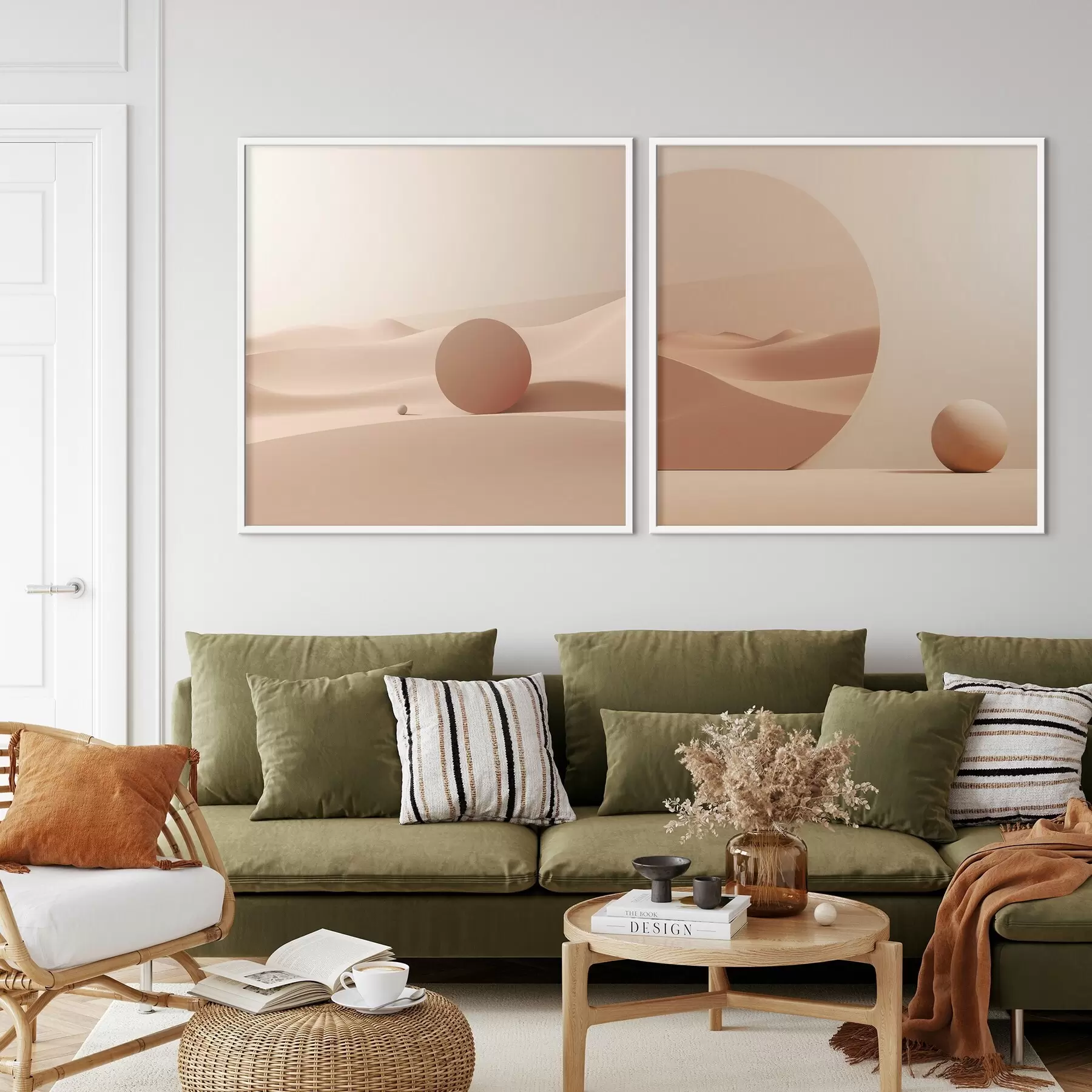 murales de pared Composición con espacios tranquilos y una forma geométrica. d00990