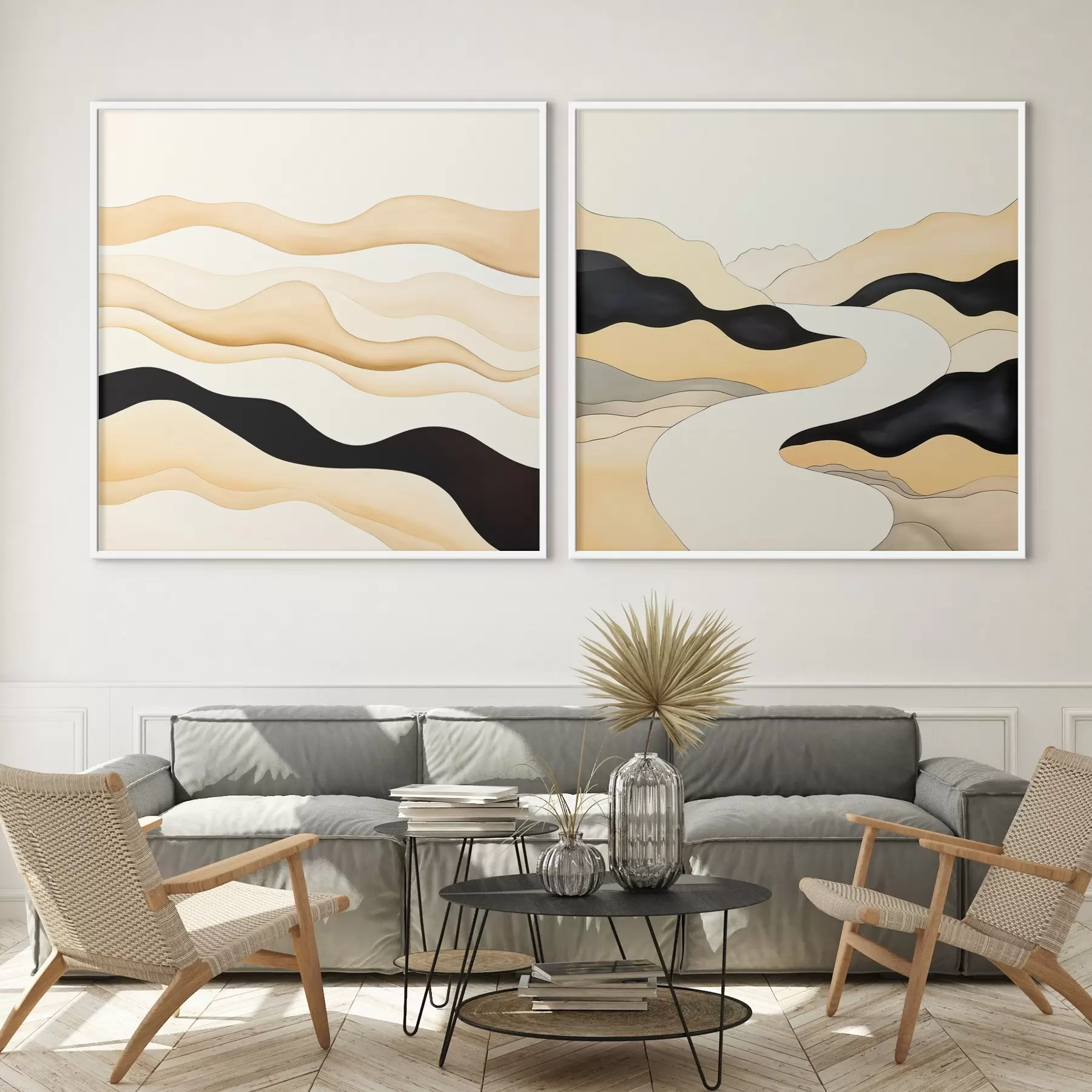 murales de pared Formas abstractas inspiradas en ritmos naturales d00992