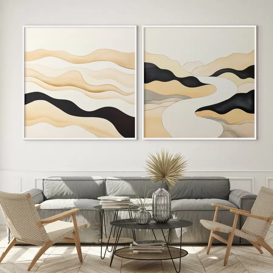 murales de pared Formas abstractas inspiradas en ritmos naturales d00992