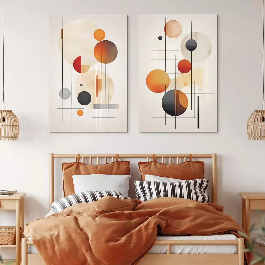 murales de pared Abstracción geométrica con esferas m01103