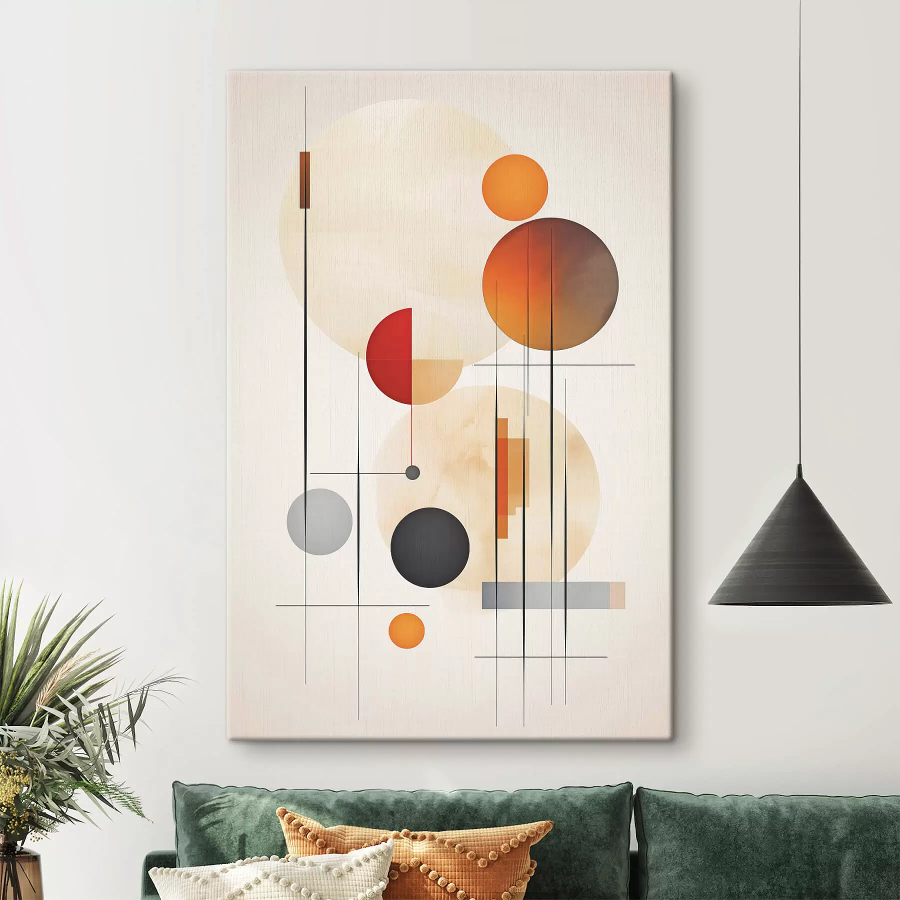 murales de pared Abstracción geométrica con esferas s46976