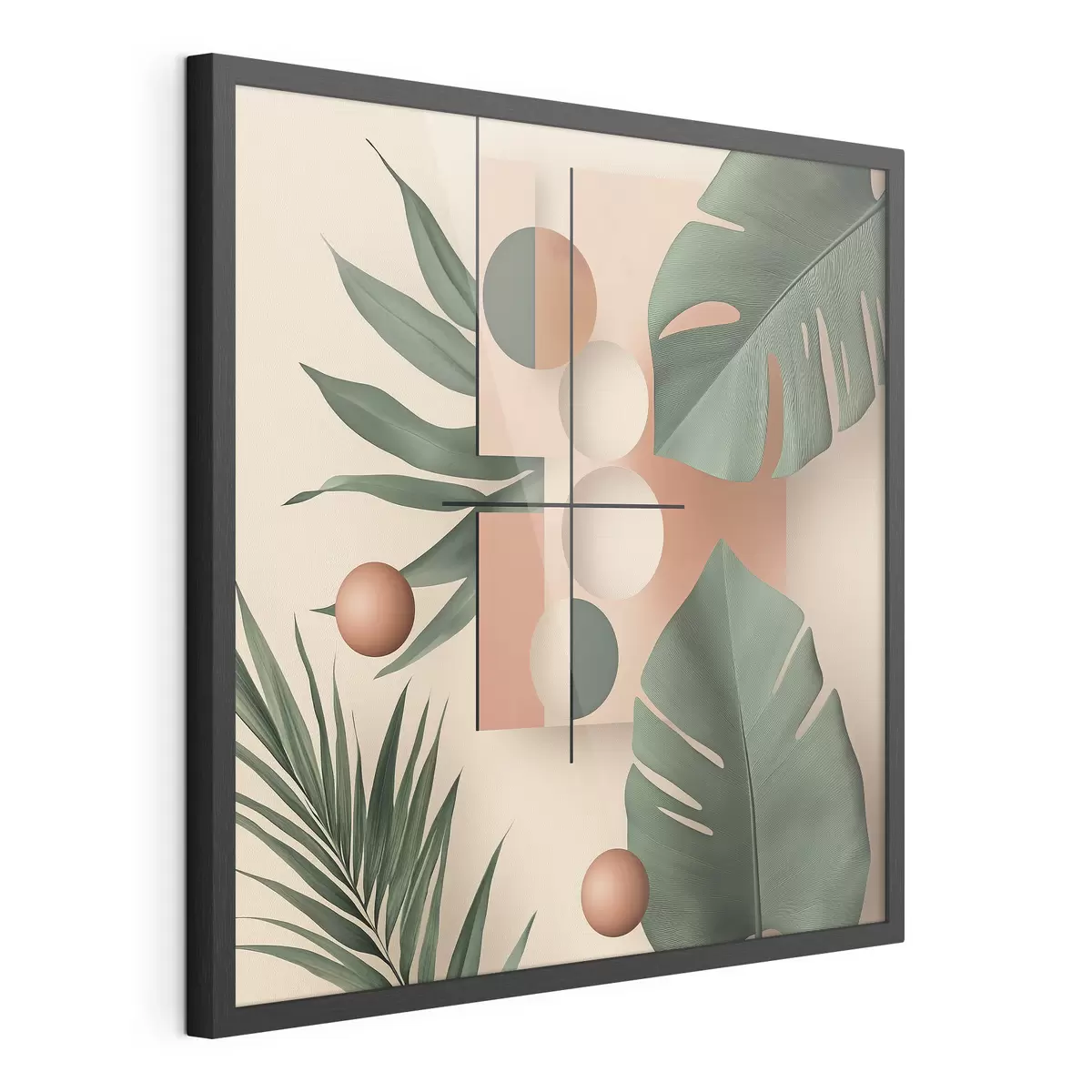 Poster Abstracción con grandes hojas tropicales f47099