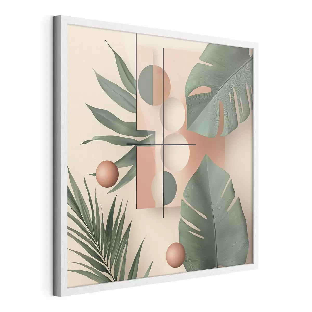 Poster Abstracción con grandes hojas tropicales f47099