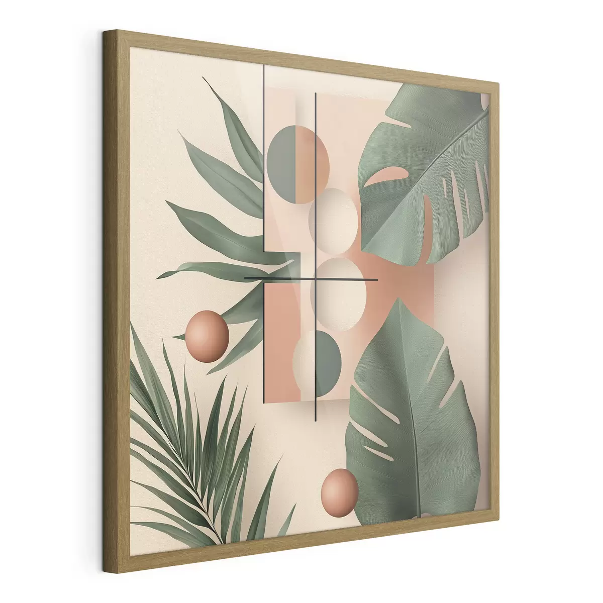 Poster Abstracción con grandes hojas tropicales f47099