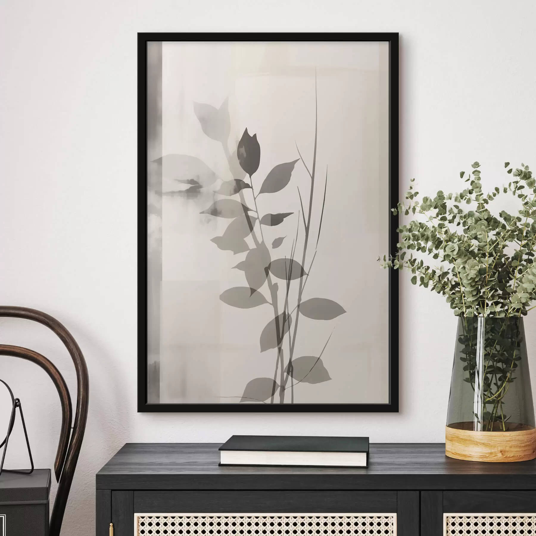 murales de pared Ramas de hojas abstractas f47103