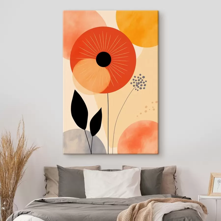 murales de pared Arte floral decorativo en estilo de ilustración digital. s46927