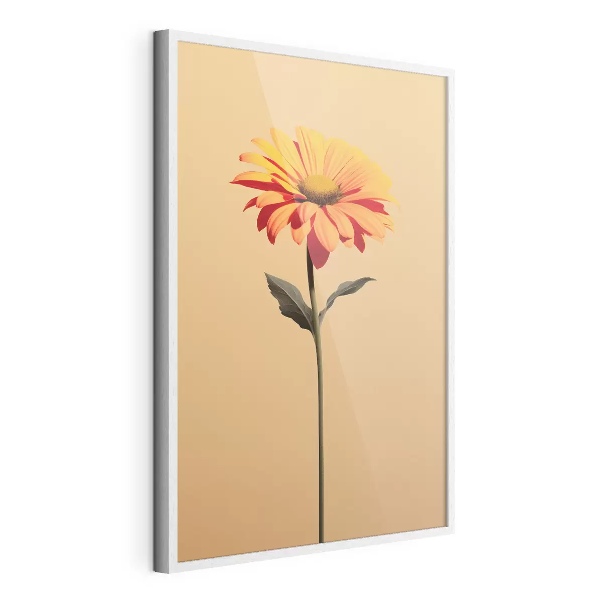Poster Flor de gerbera sobre fondo liso con luz suave en estilo minimalista f46928