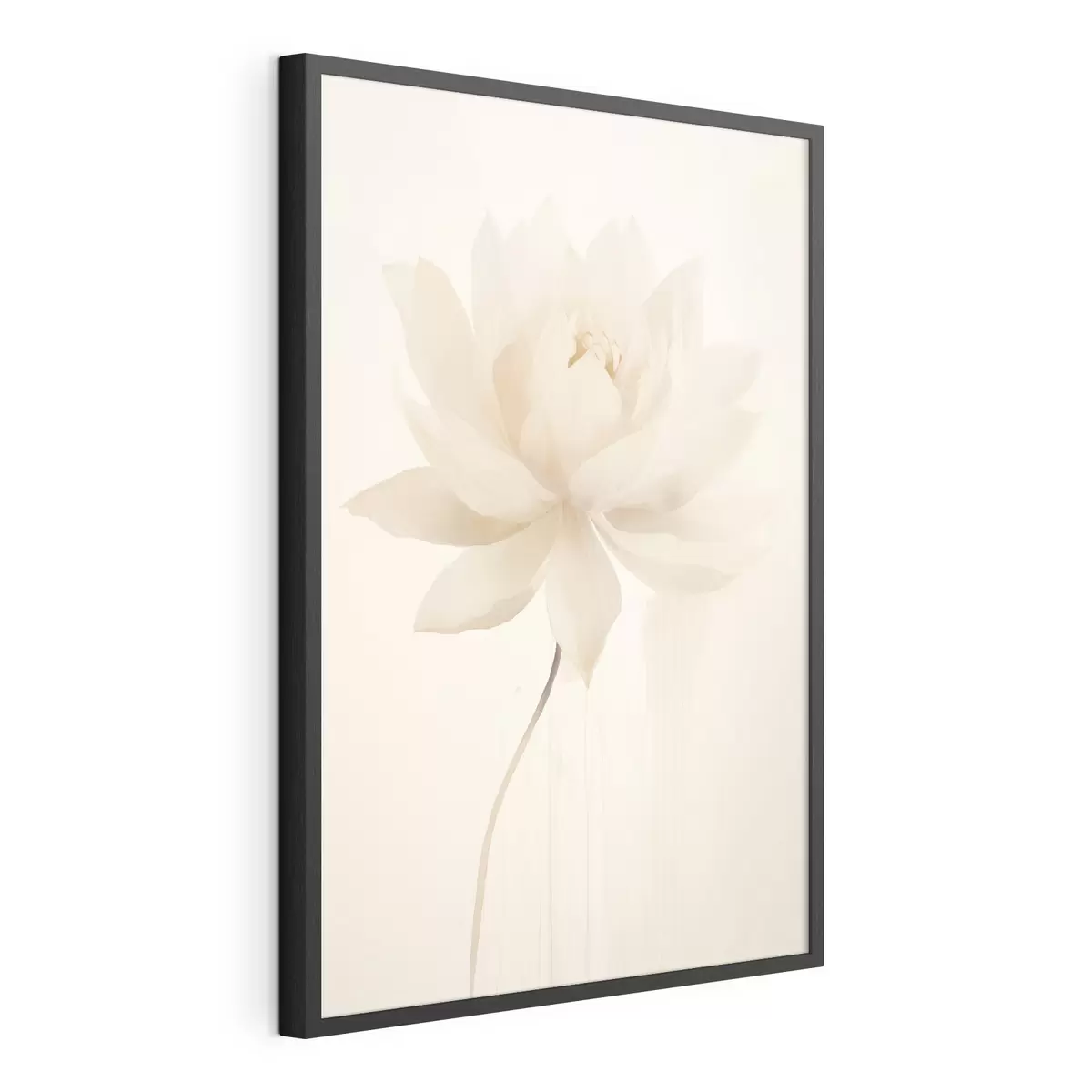Poster Delicado loto blanco sobre fondo claro en estilo minimalista. f46936