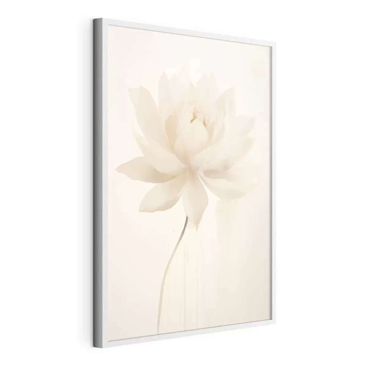 Poster Delicado loto blanco sobre fondo claro en estilo minimalista. f46936