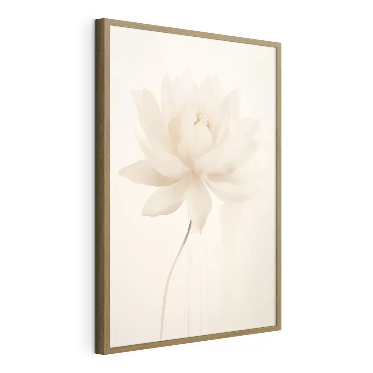 Poster Delicado loto blanco sobre fondo claro en estilo minimalista. f46936