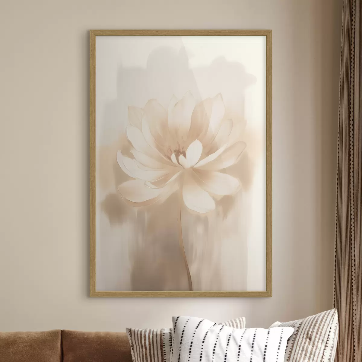 Poster Loto con delicadas sombras y un fondo difuminado en un estilo artístico de póster. f46937