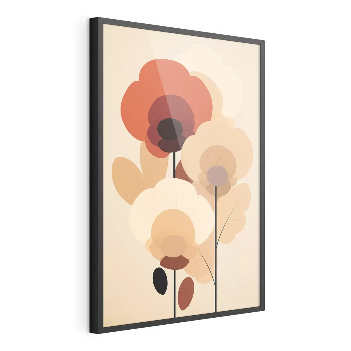 Poster Flores abstractas en una cálida paleta de tonos beige con un estilo minimalista. f46942