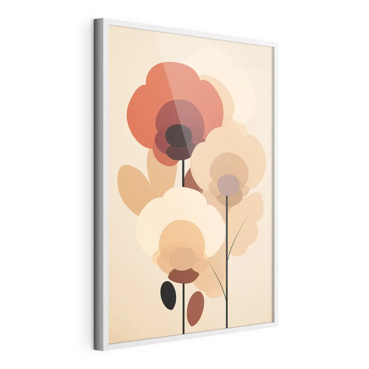 Poster Flores abstractas en una cálida paleta de tonos beige con un estilo minimalista. f46942