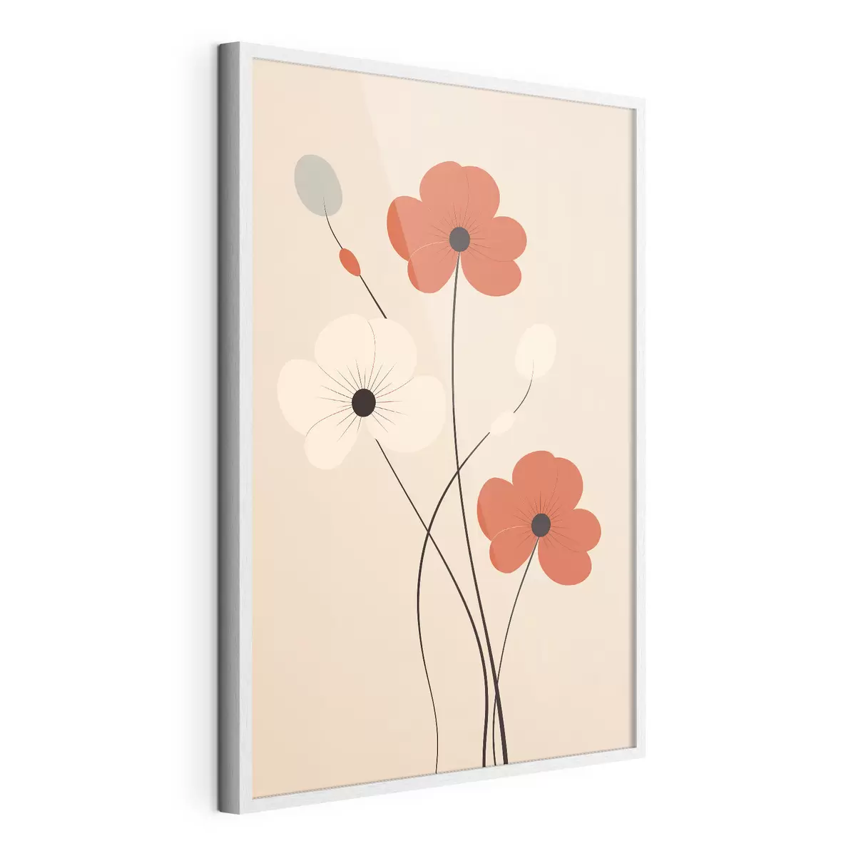 Poster Composición abstracta con tallos finos y formas sencillas en un estilo minimalista. f46943