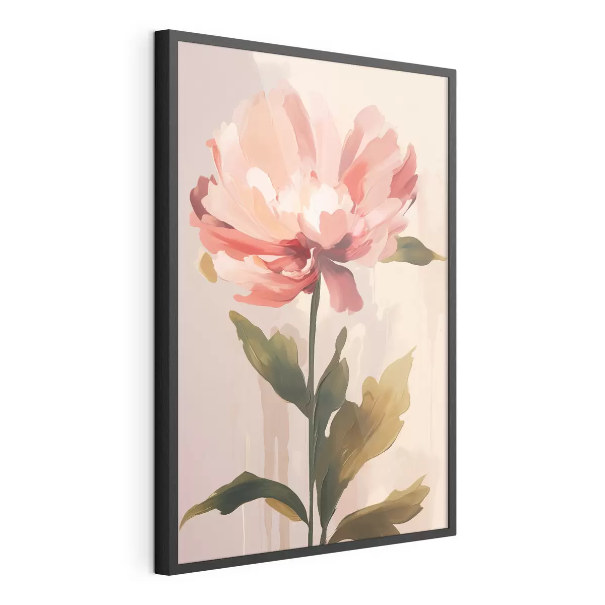 Poster Peonía con pétalos de color rosa coral en un estilo de ilustración de arte moderno. f46948