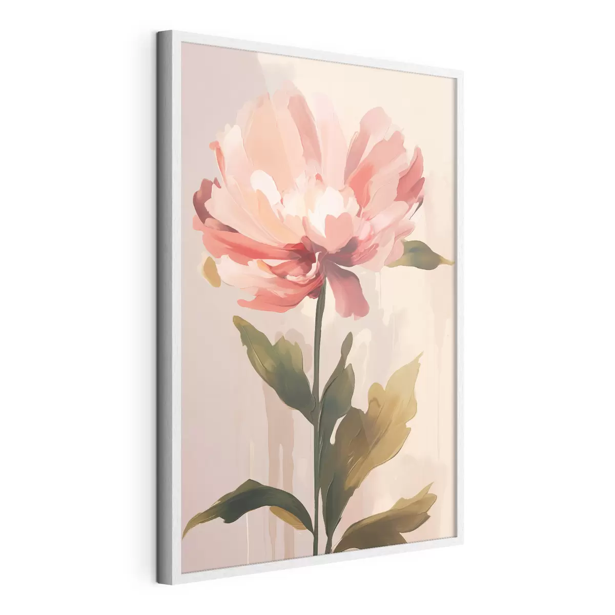 Poster Peonía con pétalos de color rosa coral en un estilo de ilustración de arte moderno. f46948