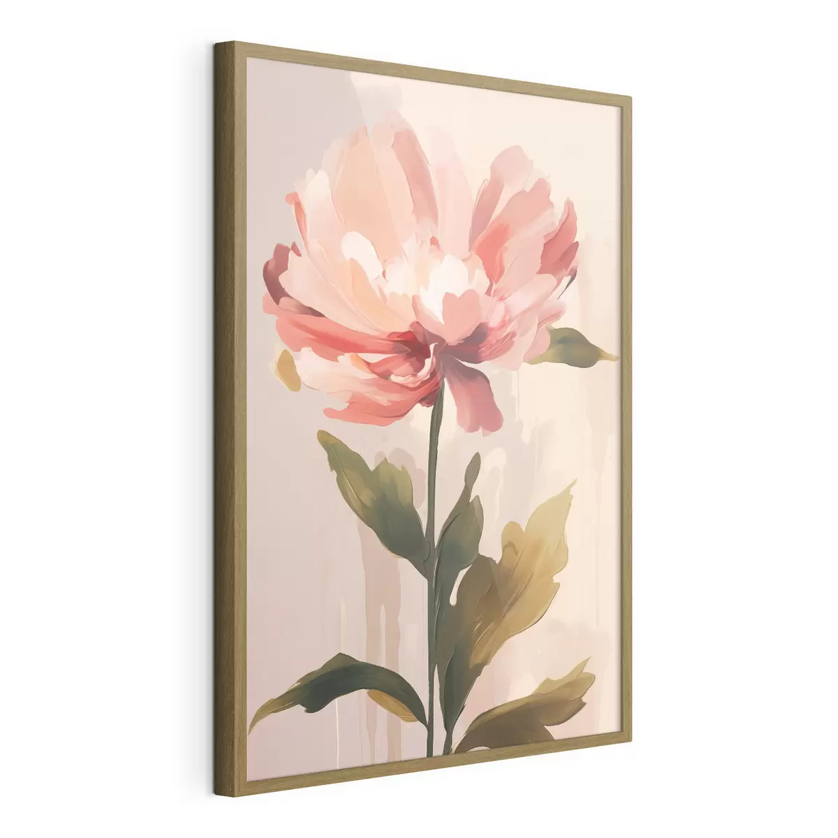 Poster Peonía con pétalos de color rosa coral en un estilo de ilustración de arte moderno. f46948