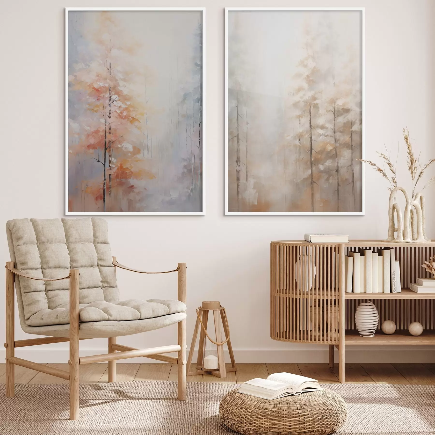 murales de pared Pintura imitación bosque otoñal d00833