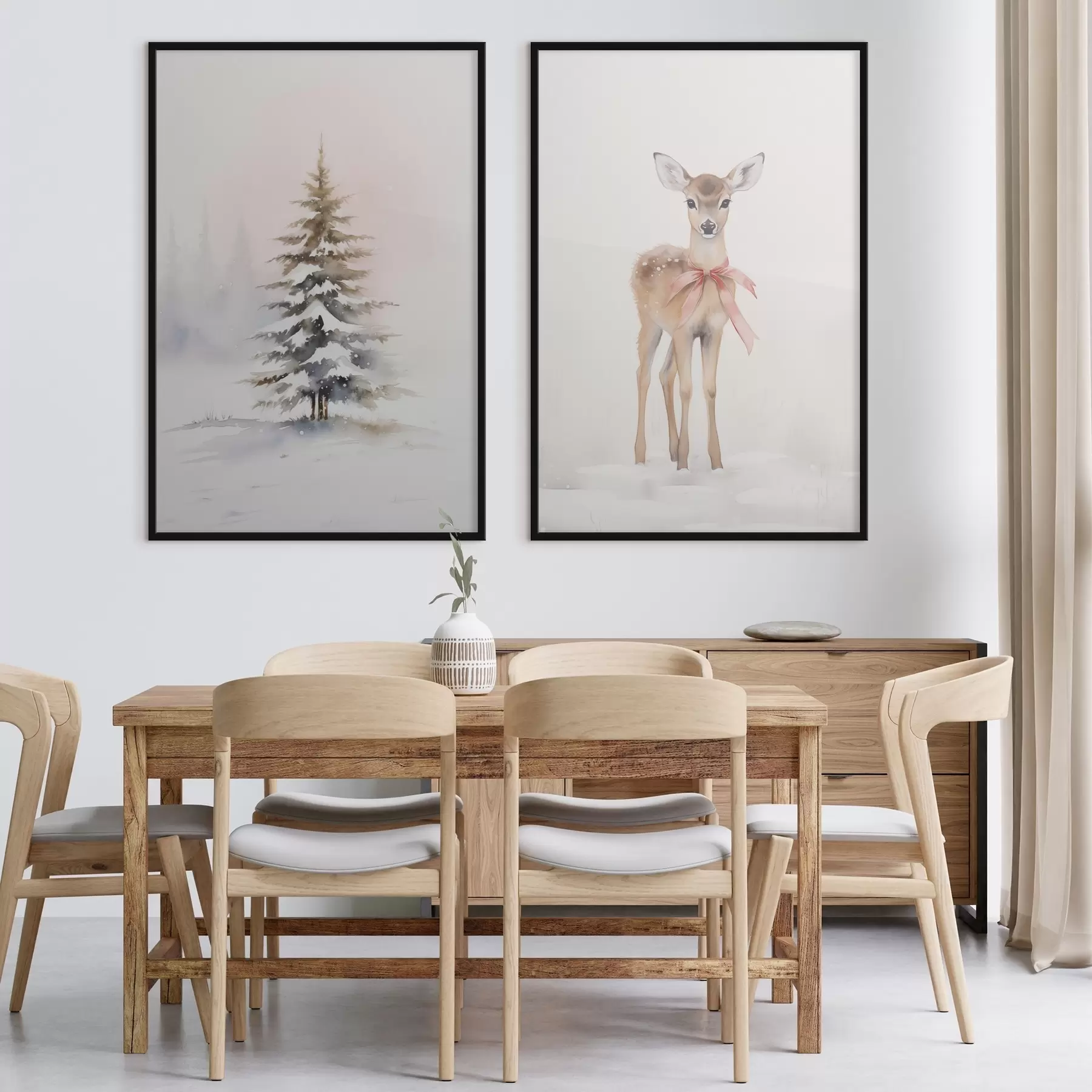 murales de pared Abeto y cervatillo d00933