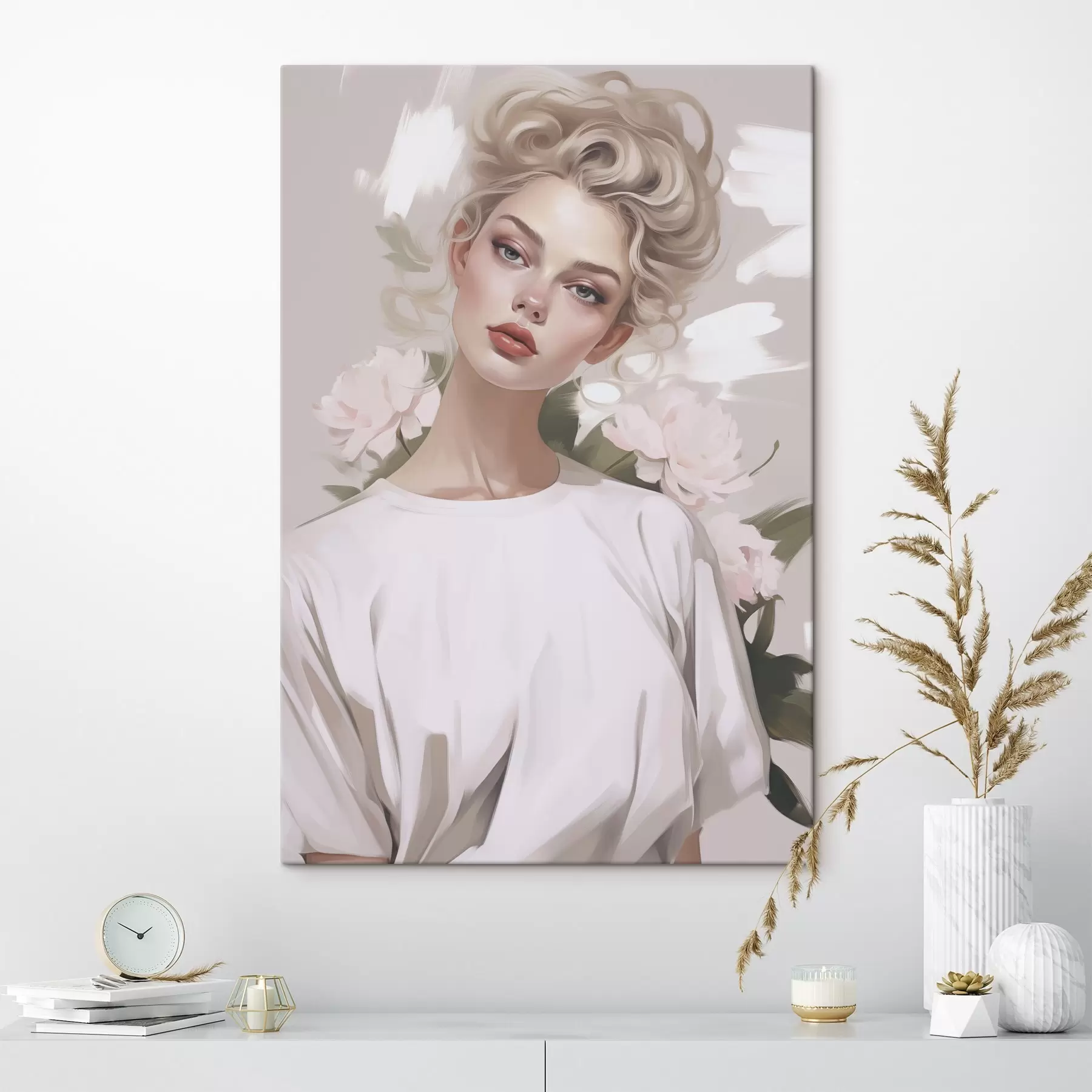 murales de pared Retrato de una chica con camiseta s47340