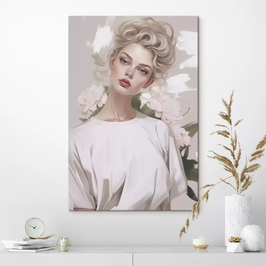 murales de pared Retrato de una chica con camiseta s47340