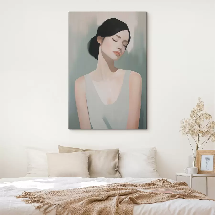 murales de pared Una chica con los ojos cerrados s47341